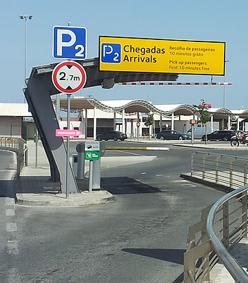Park P2 at Faro airport - arrivals