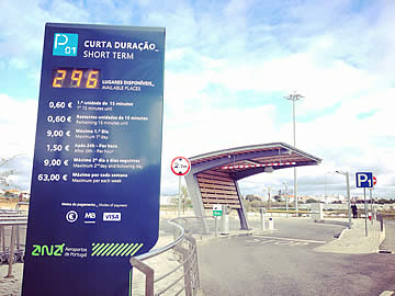 Entrance to car park P1 - departures